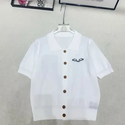 White Short Sleeve Knit Cardigan With Embroidery