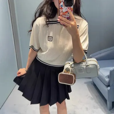 Ulla Ulla Knit Polo Cream Casual Top