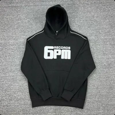 6PM Records Black Hoodie Sweatshirt