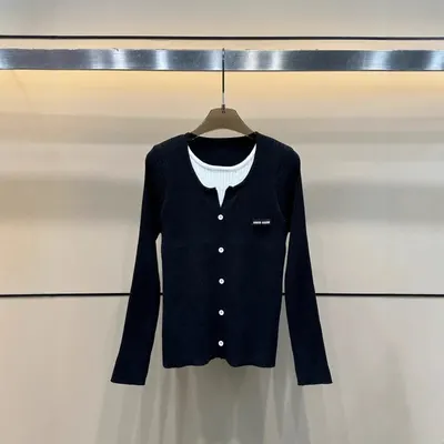 Black Knit Cardigan Long Sleeve Casual Sweater