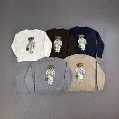 Ralph Lauren Bear Sweater White Casual Knitwear