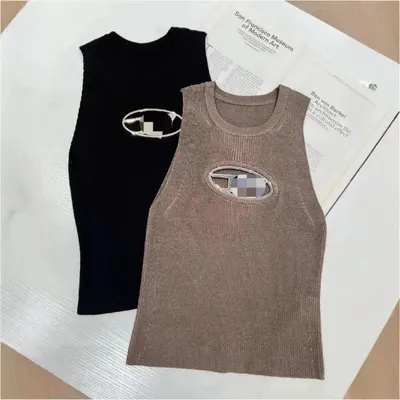 Knit Sleeveless Top Black Casual Tank