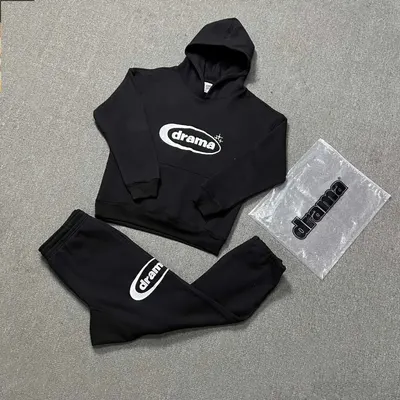 Drama Hoodie Black Casual Sweatshirt