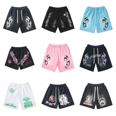 Hellstar Graphic Print Black Casual Shorts