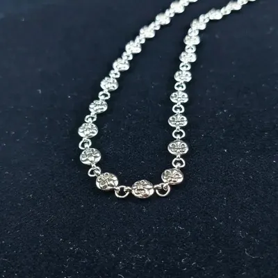 Silver Floral Chain Necklace Elegant Jewelry