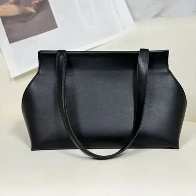 Leather Tote Bag Black Fashion Handbag