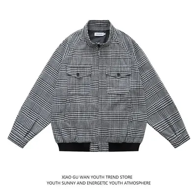 Uniqulun Checkered Black White Casual Jacket