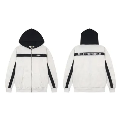 Rule The World Hoodie Grey Black Casual Jacket