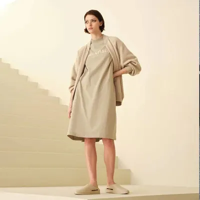 Essentials T-Shirt Beige Casual Dress