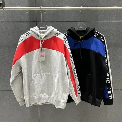 Cortez Hoodie Gray Red Sporty Sweatshirt