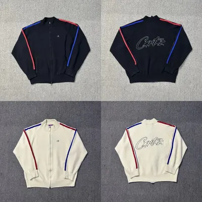 Critz Track Jacket Black And Cream Sporty