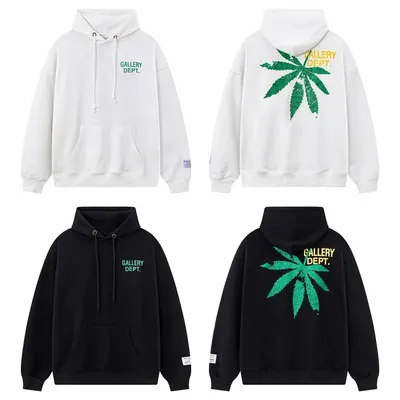 Gallery Dept Hoodie White And Black Casual Sweatshirt