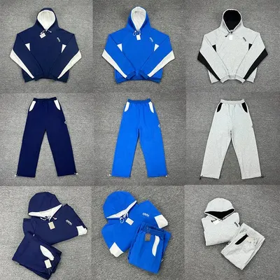 Active Wear Hoodie Set Navy Blue Sportswear