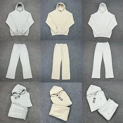 Basic Hoodie Set Gray Casual Sweatshirt