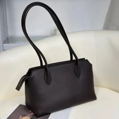 Leather Tote Bag Black Classic Handbag