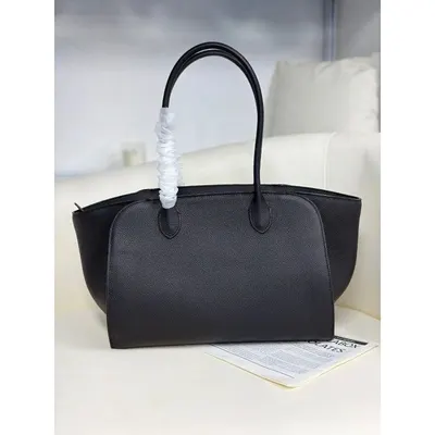 Leather Tote Bag Black Classic Handbag