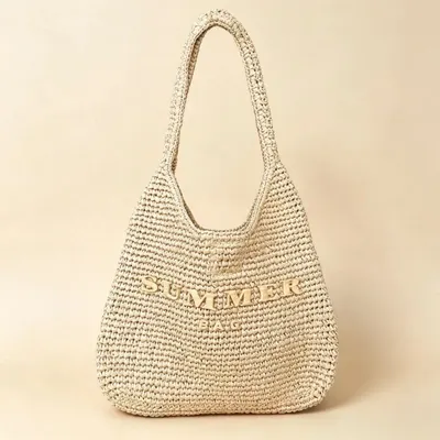 Summer Bag Beige Woven Tote Bag